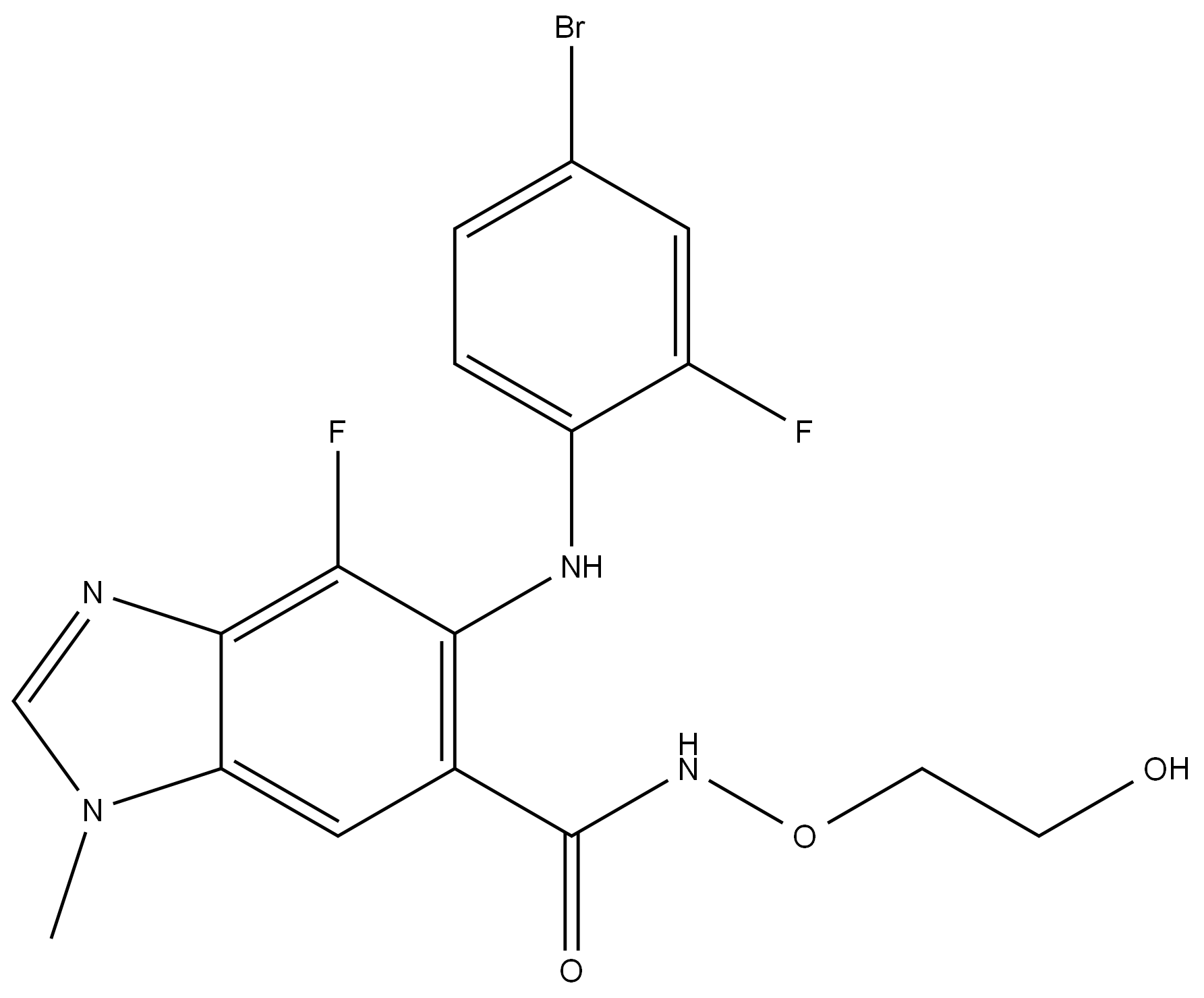 5-[(4-溴-2-氟苯基)氨基]-4-氟-N-(2-羟基乙氧基)-1-甲基-1H-苯并咪唑-6-甲酰胺