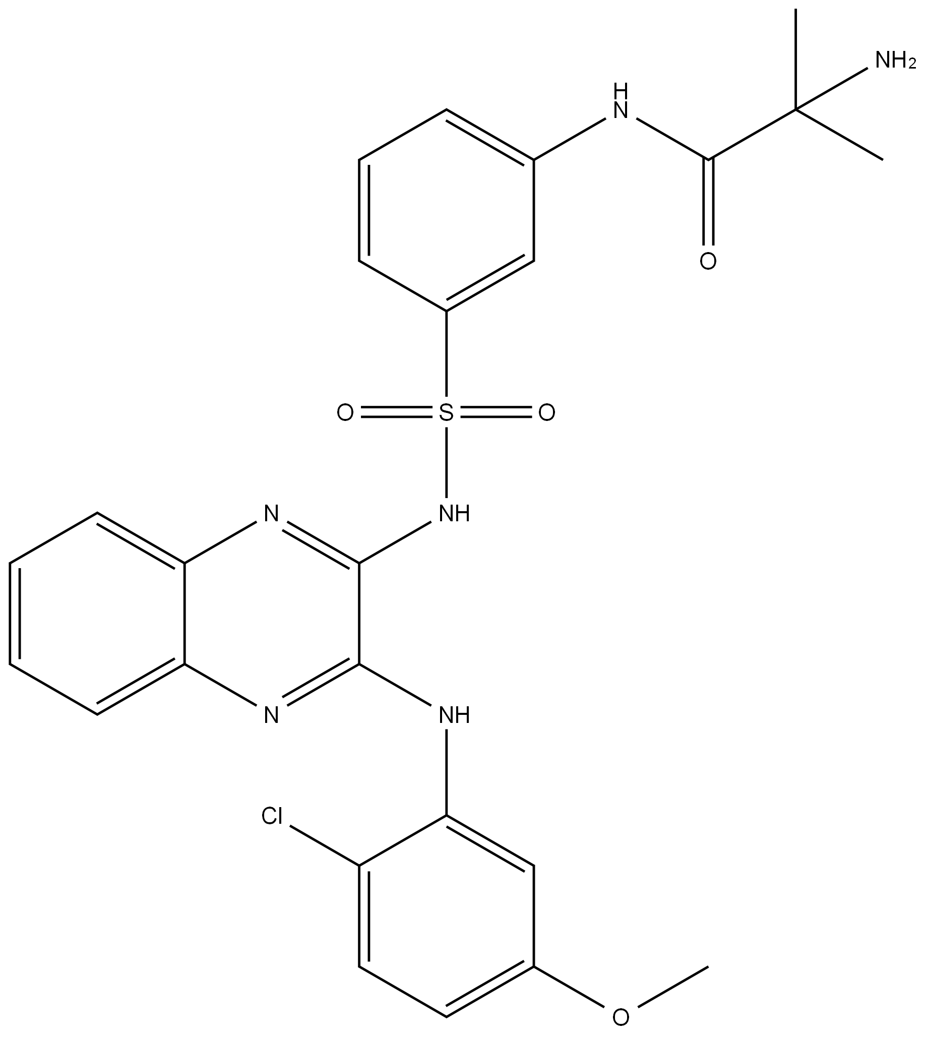 2-氨基-N-[3-[N-[3-[(2-氯-5-甲氧基苯基)氨基]喹喔啉-2-基]氨基磺酰基]苯基]-2-甲基丙酰胺