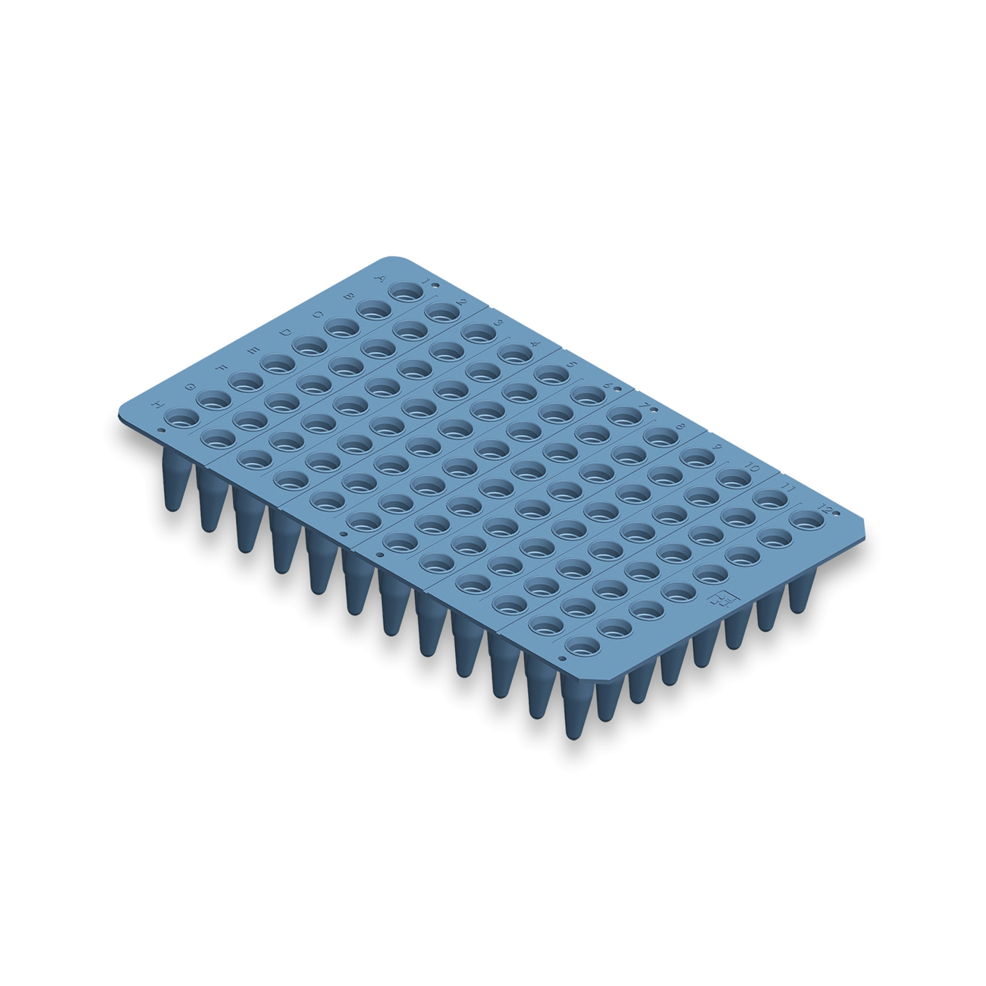 EU 0.2ml 薄壁无裙边96孔板(透明，无裙边，可裁剪）