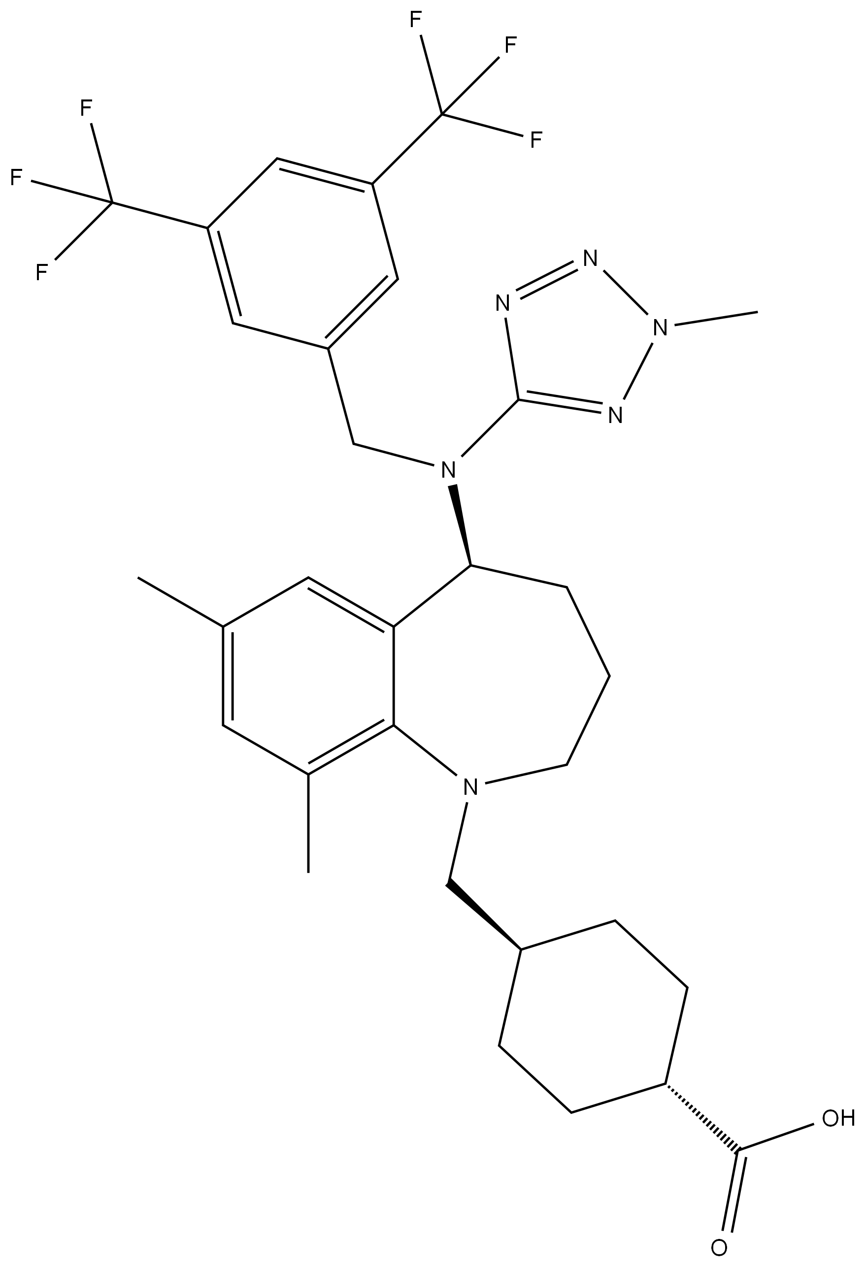 反式-4-[[(5S)-5-[[[3,5-双(三氟甲基)苯基]甲基](2-甲基-2H-四氮唑-5-基)氨基]-2,3,4,5-四氢-7,9-二甲基-1H-1-苯并氮杂卓-1-基]甲基]环己烷羧酸