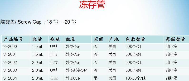 本生生物冻存管