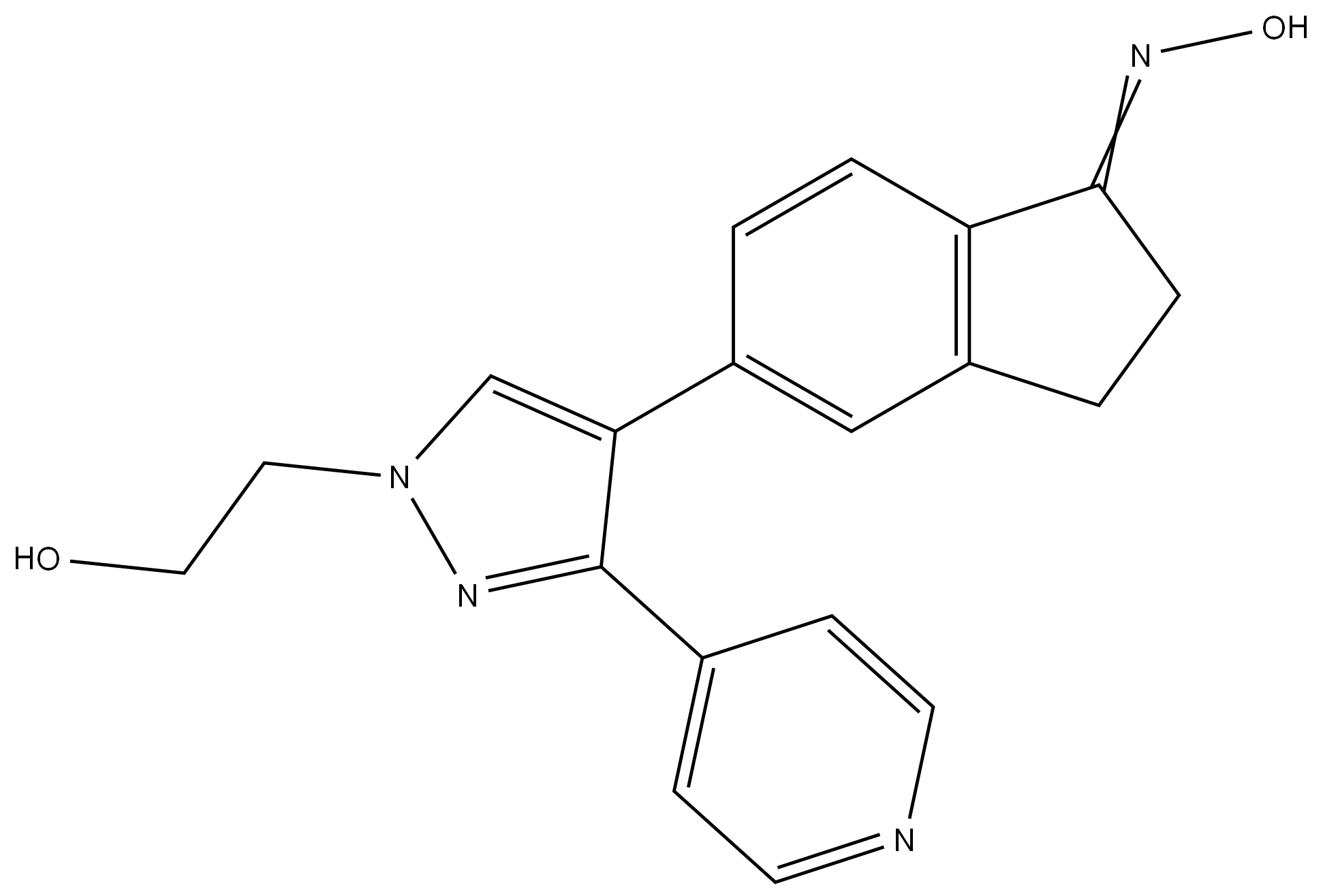 2,3-二氢-5-[1-(2-羟基乙基)-3-(4-吡啶基)-1H-吡唑-4-基]-1H-茚-1-酮肟