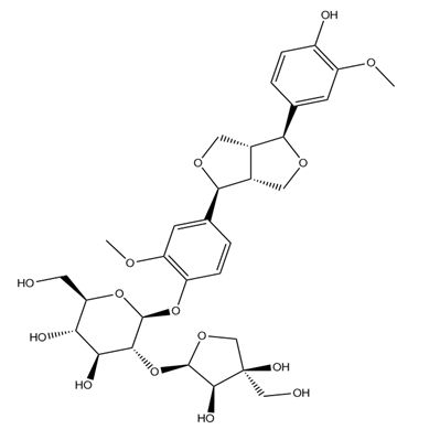 松脂酚-4-O-β-D-芹菜糖基-（1→2）-β-D吡喃葡萄糖甙123564-49-8