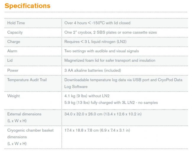 CryoPod 便携式气相液氮转运箱