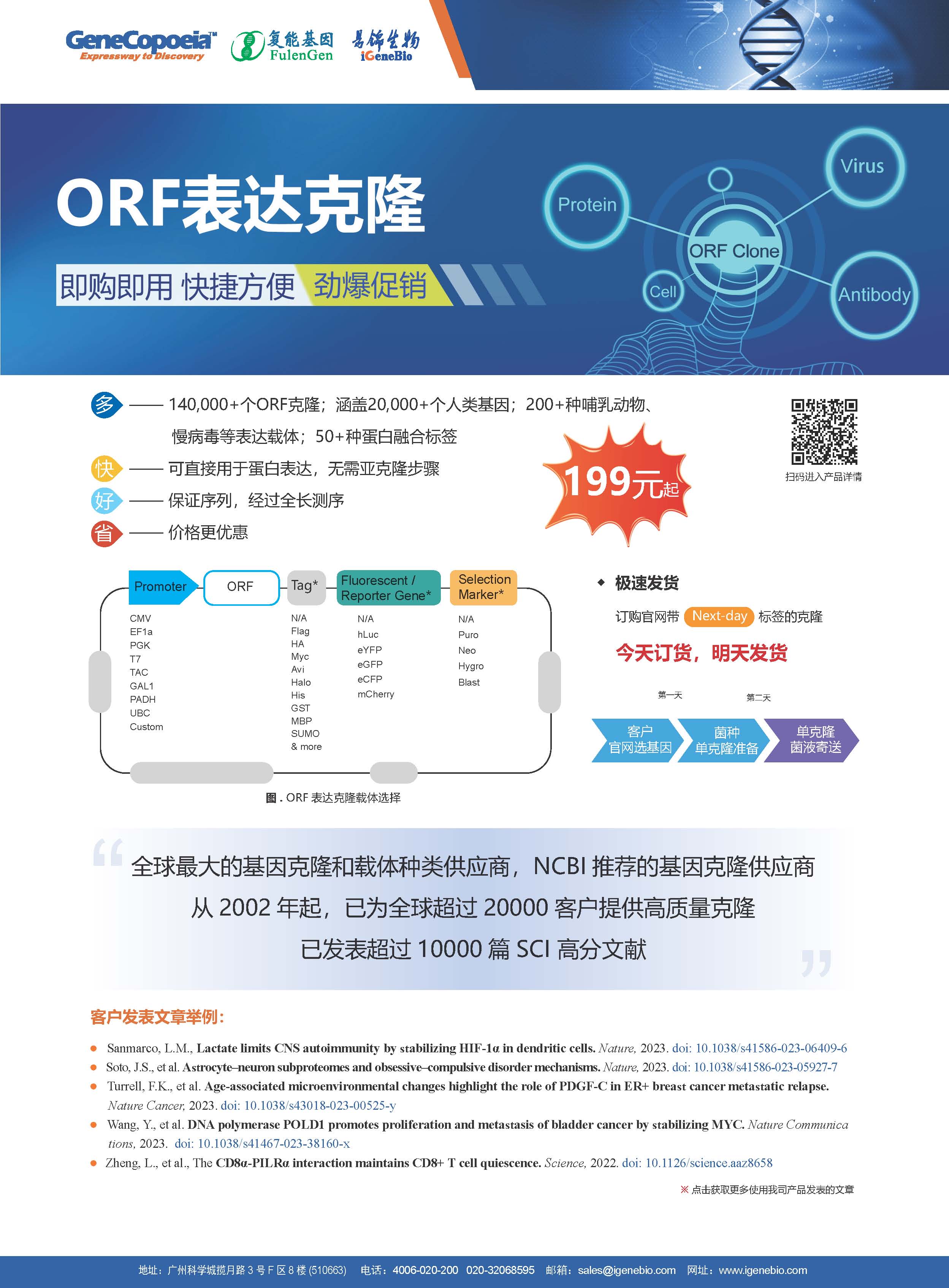 大促|ORF cDNA克隆仅需199元起