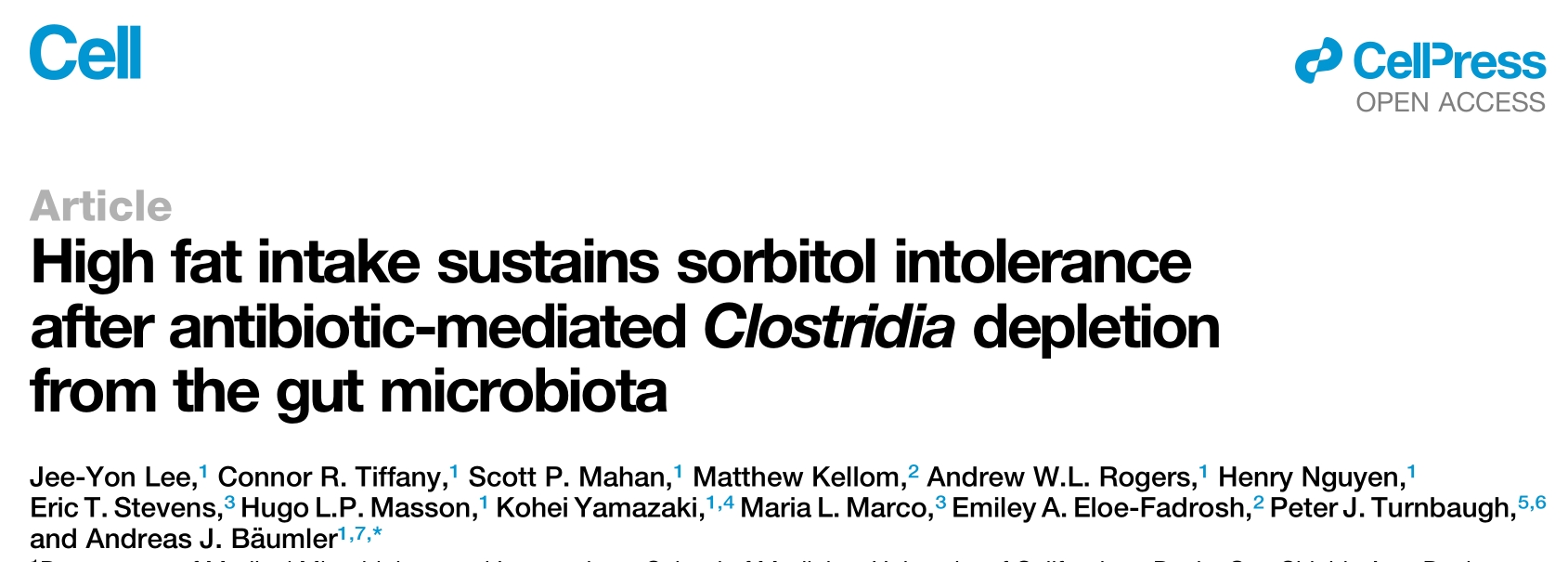 Cell | 抗生素扫荡肠道菌群后高脂肪饮食引发山梨醇不耐受：代谢机制解密！
