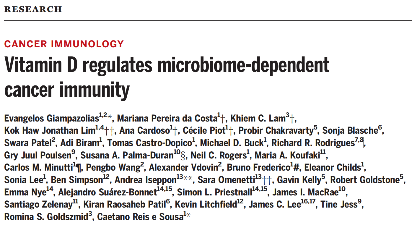 绘谱导读 | 主刊揭示维生素D调节肠菌抗肿瘤免疫，子刊代谢流持续发力「202405」
