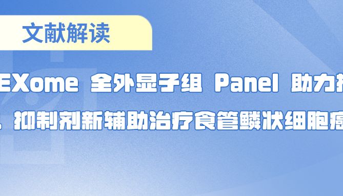 NEXome 全外显子组 Panel 助力揭示 PD-1 抑制剂新辅助治疗食管鳞状细胞癌疗效