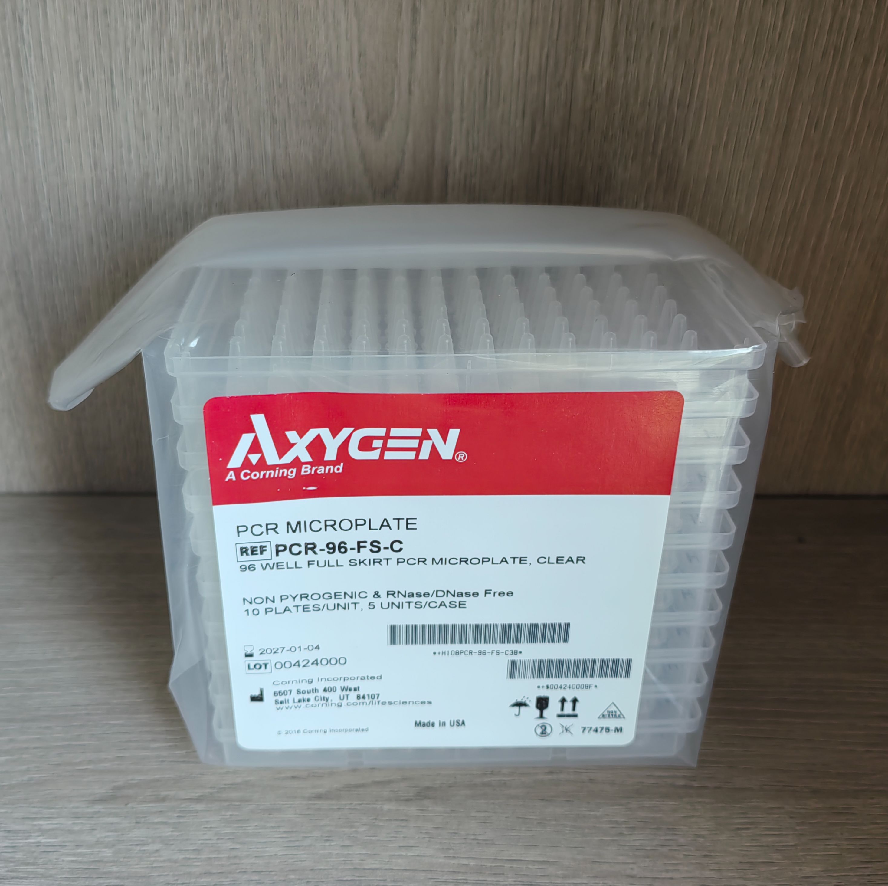 Axygen/爱思进 96孔聚丙烯PCR微孔板,0.2ml透明全裙边,非灭菌PCR-96-FS-C