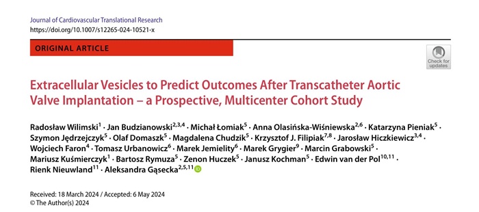 【Apogee应用文章】通过细胞外囊泡预测经导管主动脉瓣植入术后的病情发展