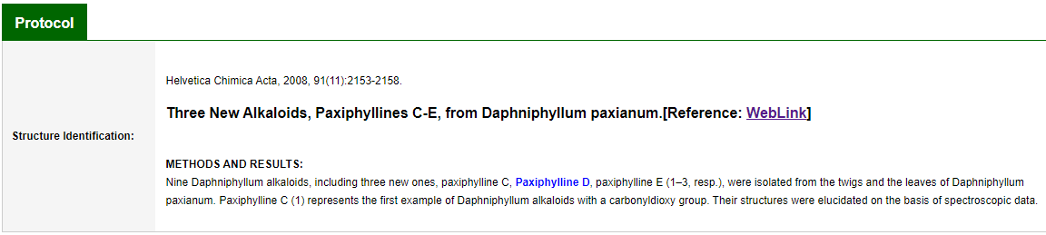 Paxiphylline D对照品(标准品) | 10925