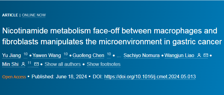 Cell重磅！南方医科大学研究团队首次揭示胃癌中巨噬细胞与成纤维细胞的互作机制