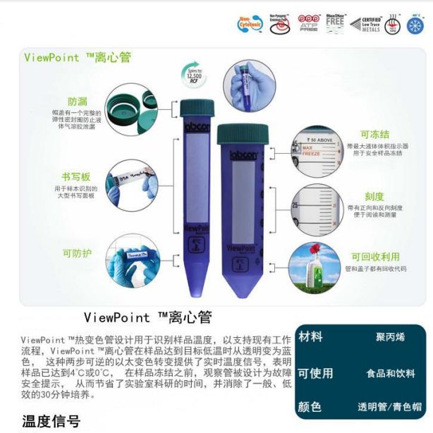 Labcon ViewPoint 视点离心管1.5ml 15ml 50ml 离心管