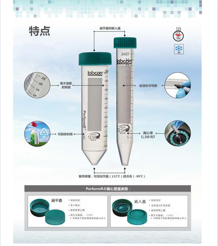 Labcon Perform 离心管 15ml 50ml 离