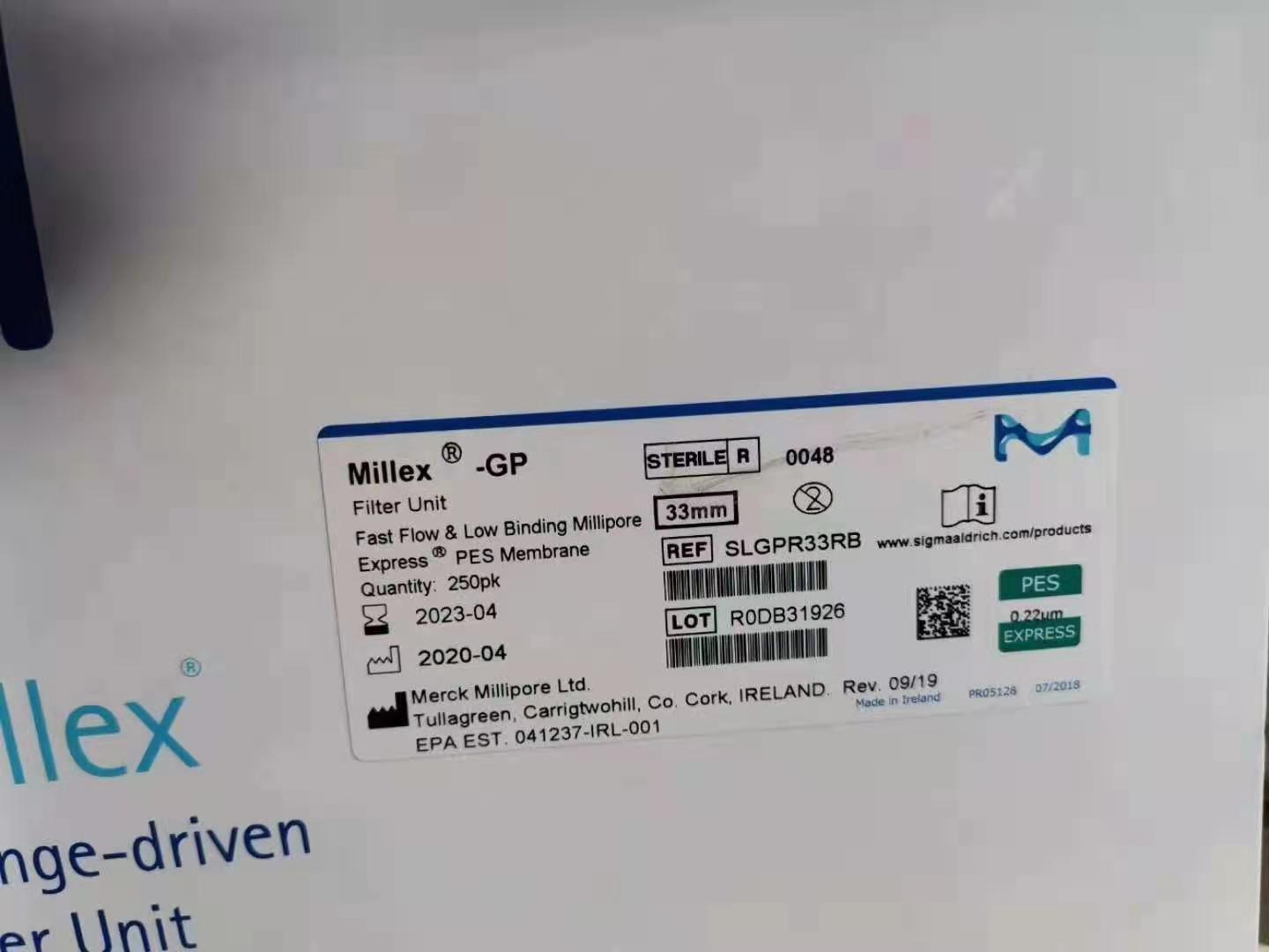 Millipore货号SLGPR33RB一次性针头式滤器33