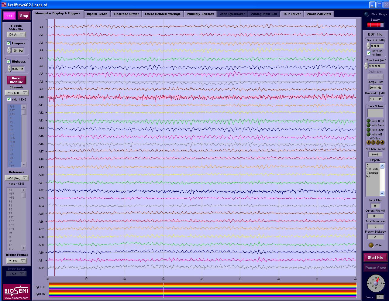 BioSemi 32/64/128/256道脑电仪及事件相关