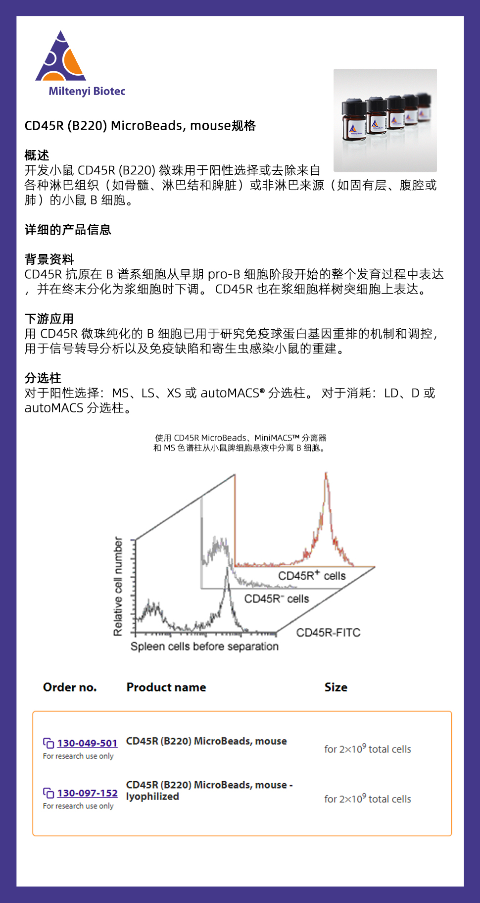 美天旎 130-049-501 CD45R (B220) M