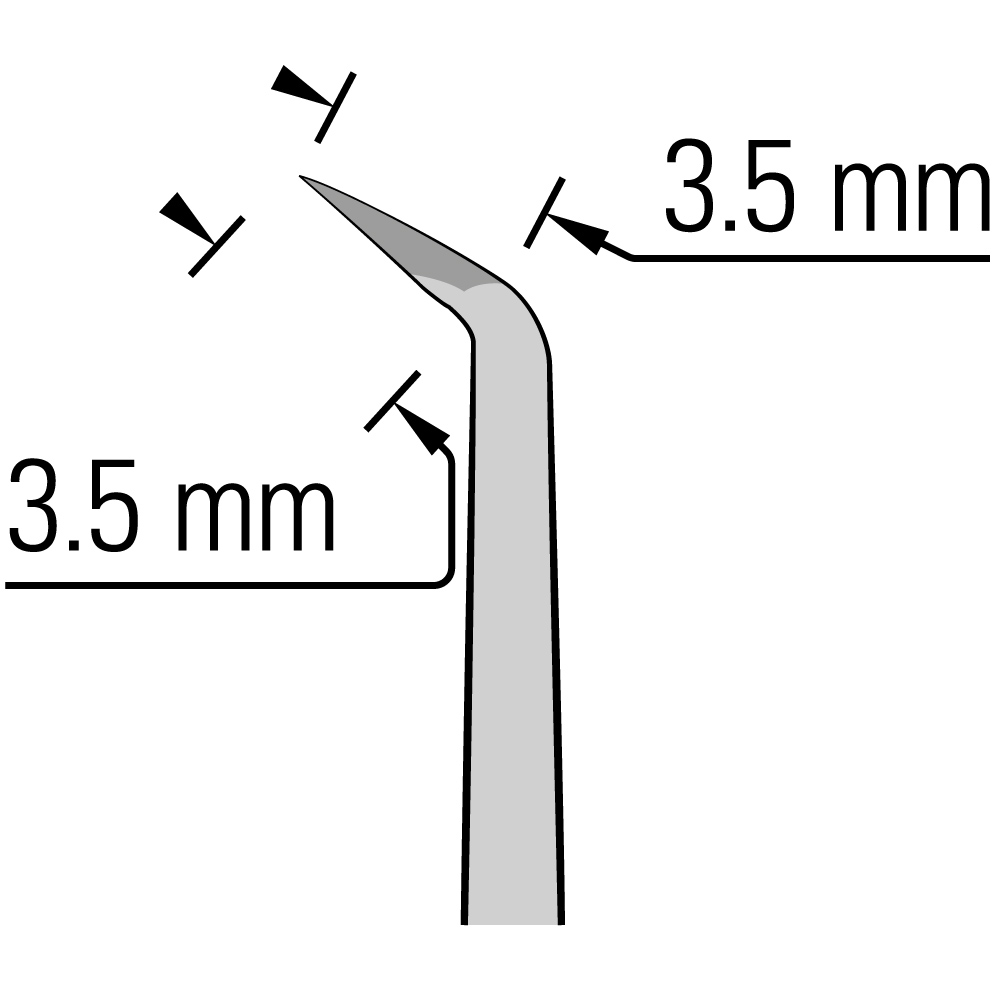 精致骨刮刀 - 有角度/16.5 厘米/0.4 毫米切削刃