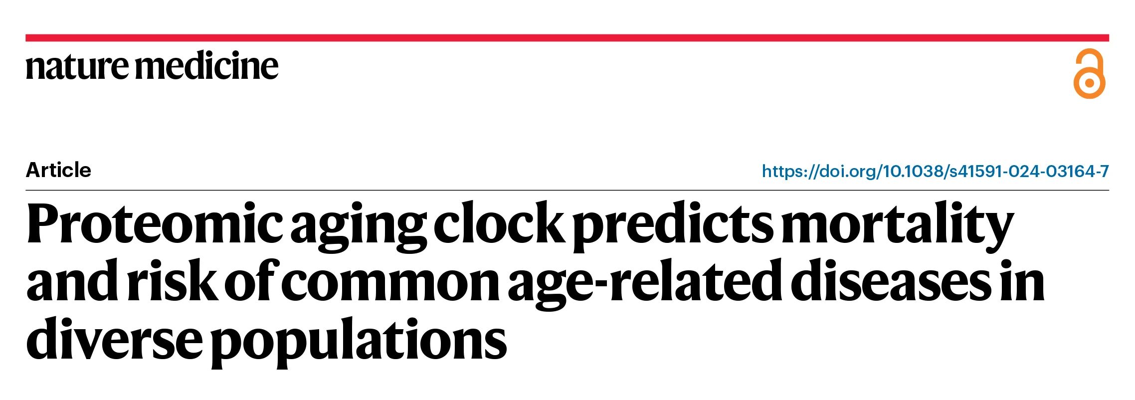 Nat Med|揭开衰老之谜——蛋白质组衰老时钟如何预测年龄相关疾病的风险