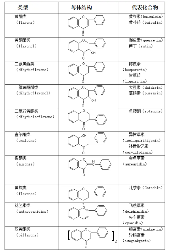黄酮类化合物的结构及作用