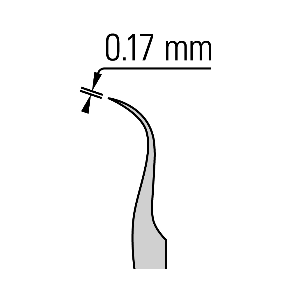杜蒙 7 镊子 - 微型钝标准尖端/弯曲/不锈钢/11.5 