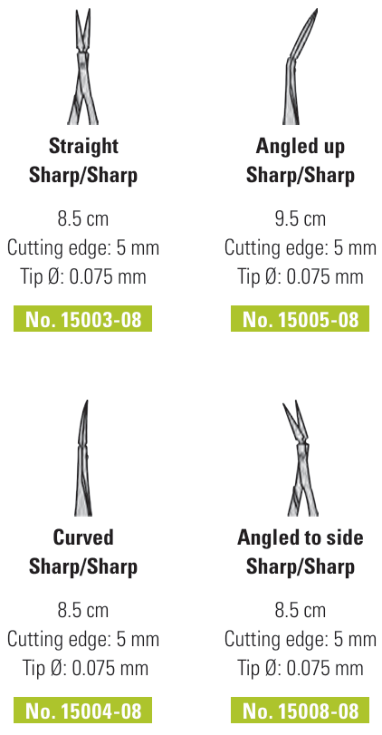 Vannas-Tübingen 弹簧剪刀 - 直/锋利/8.