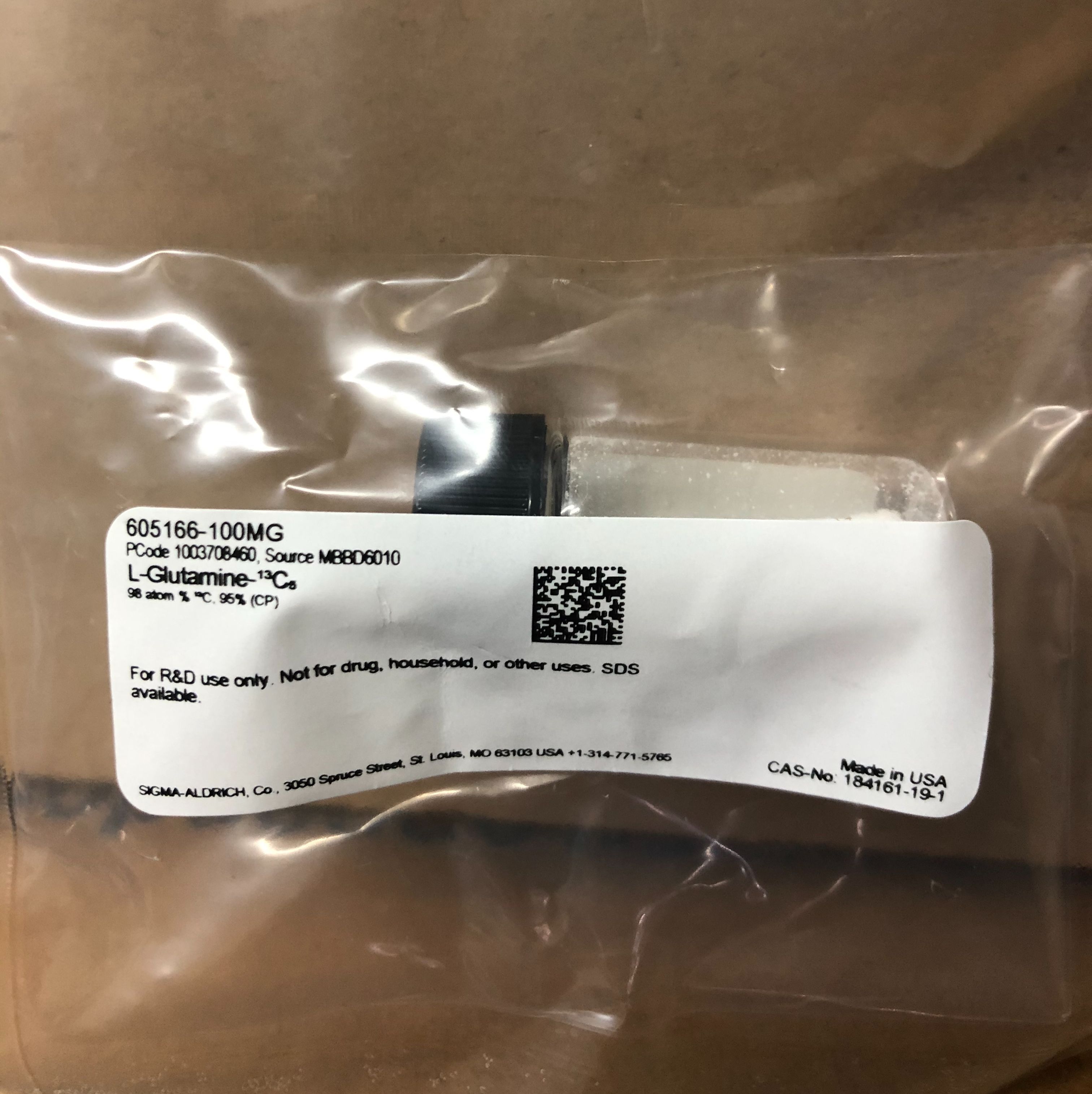 Sigma货号605166-500mg现货L-谷氨酰胺-¹³C5上海睿安生物13611631389