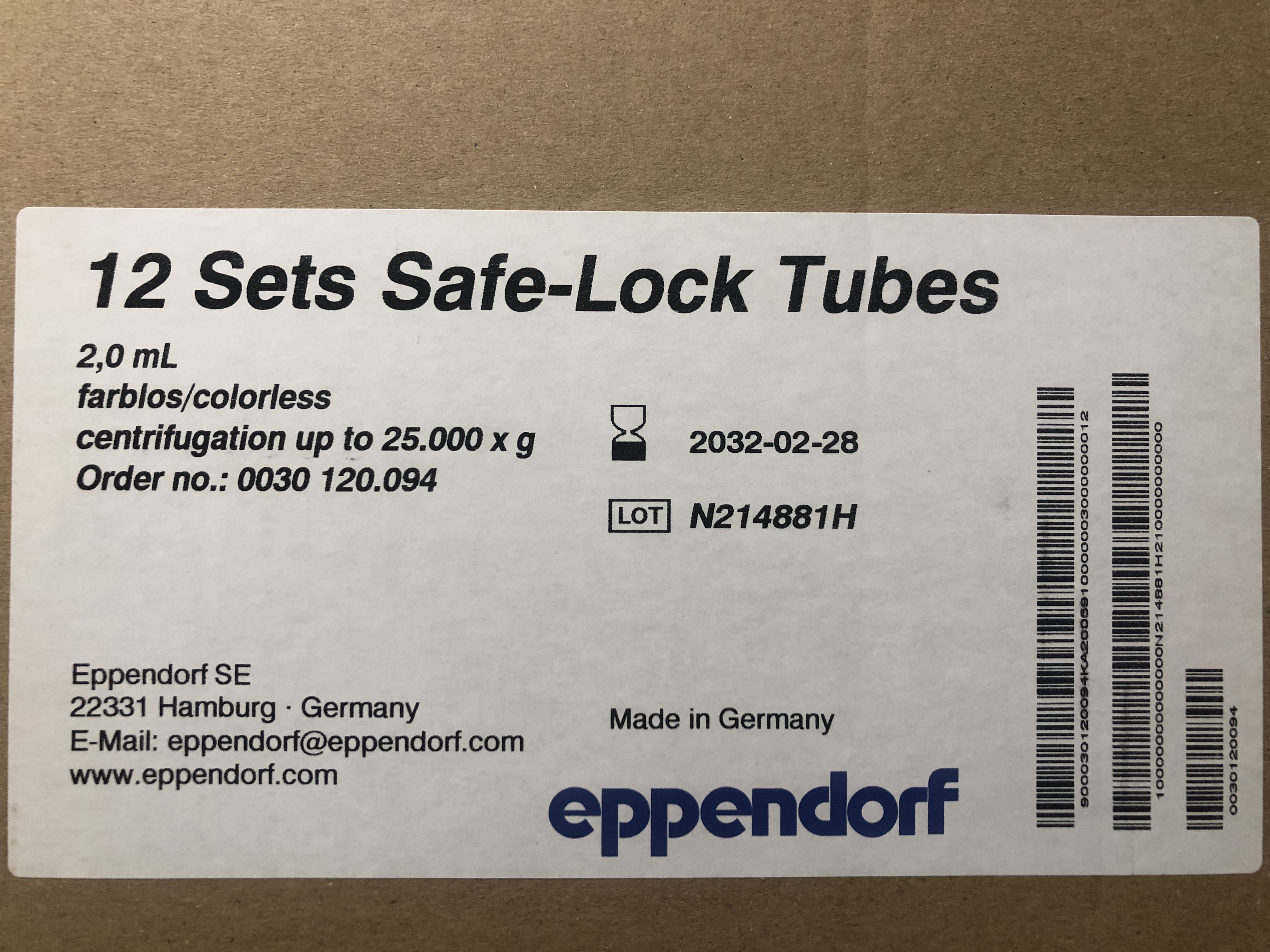 Eppendorf货号0030120.094现货Safe-L
