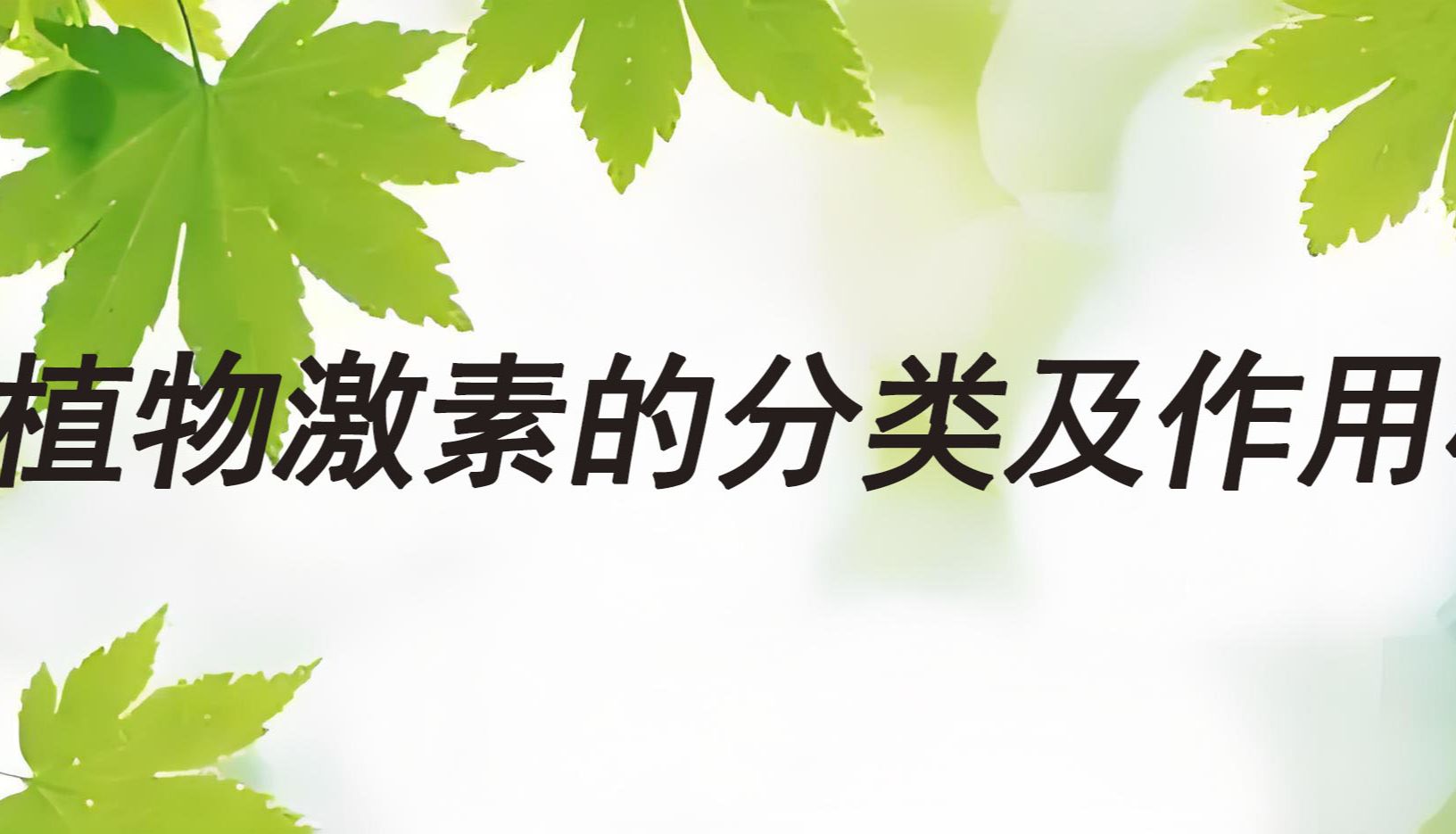 植物激素的分类及作用机制