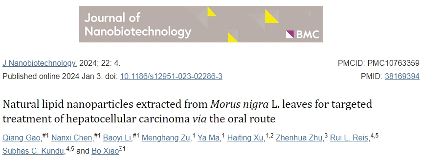 10分+高分文章，桑葚叶来源外泌体用于HCC靶向治疗的新策略