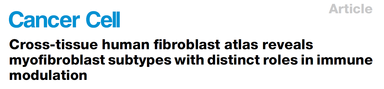 Cancer Cell | 北大张泽民院士团队再献佳作：跨组织单细胞图谱揭示成纤维细胞亚型的免疫调节特征