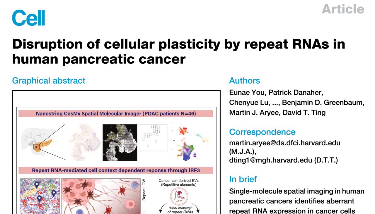 【IF 45.5】《Cell》新作阐释Repeat RNA的隐秘力量：SMI技术揭密胰腺癌中扰乱的细胞可塑性