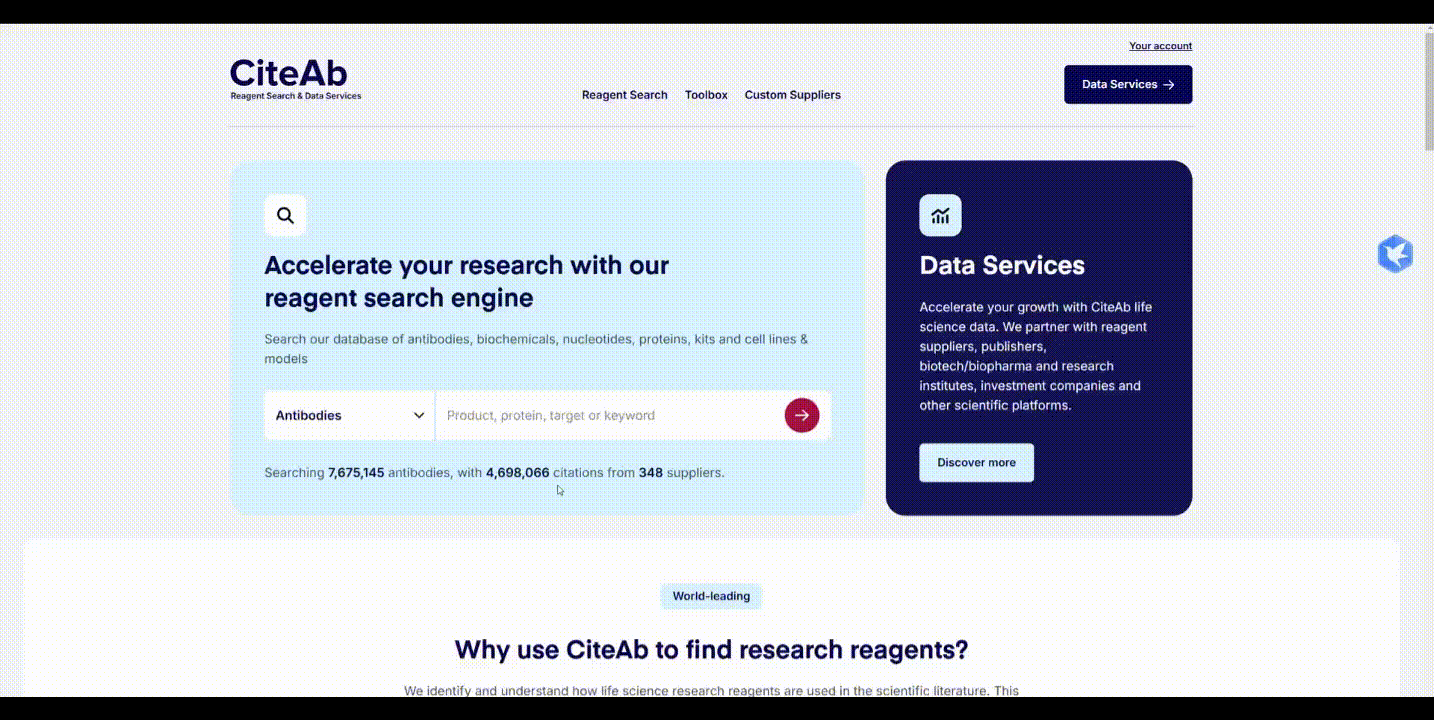 AntibodySystem抗体产品现已隆重上线CiteAb和Biocompare数据库！