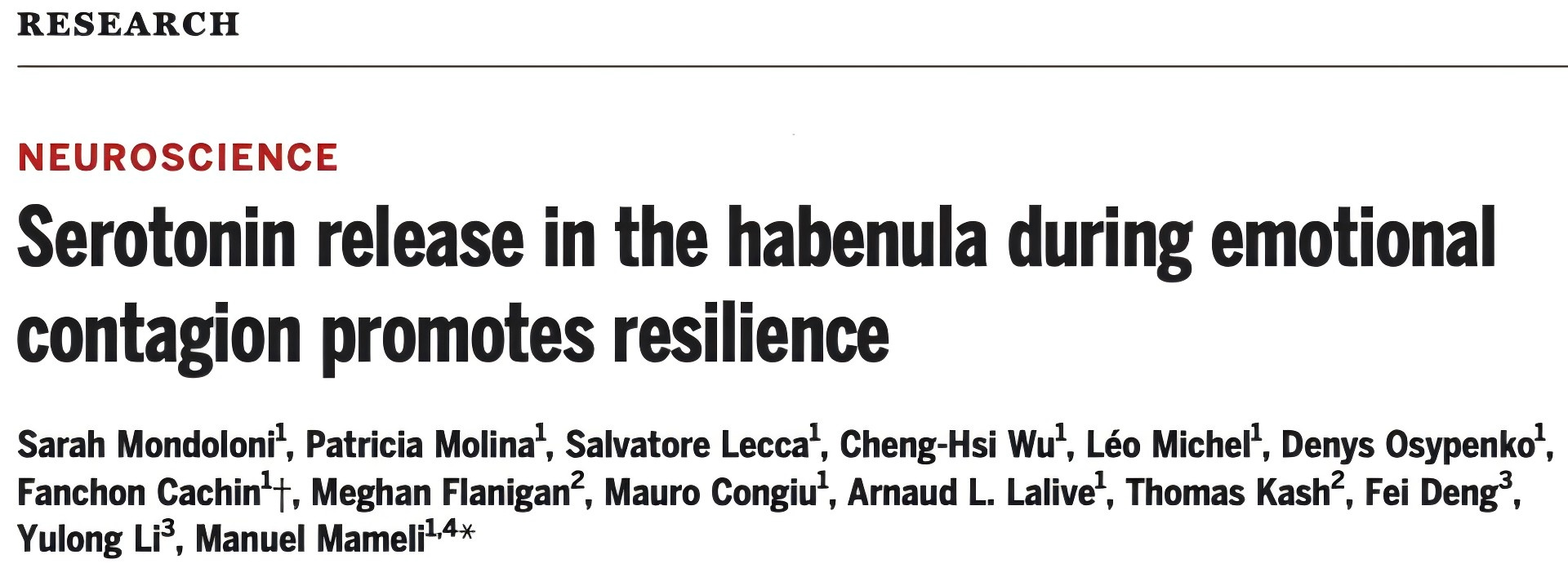 Science |  钙成像和光遗传技术揭示逆境中情绪感染发挥积极作用的关键因素