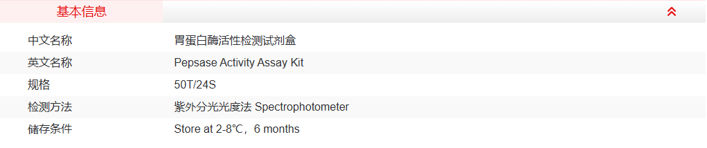 胃蛋白酶活性检测试剂盒
