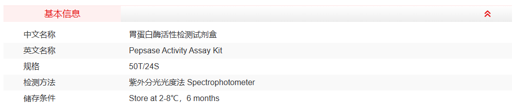 胃蛋白酶活性检测试剂盒