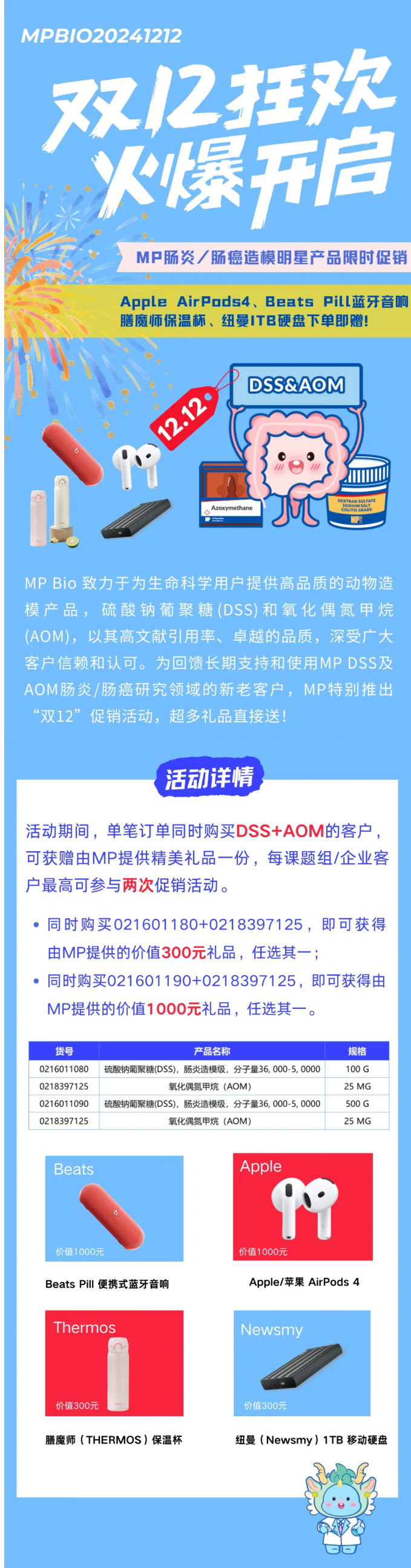 从“肠”计“益” | MP肠炎/肠癌造模明星产品限时促销！