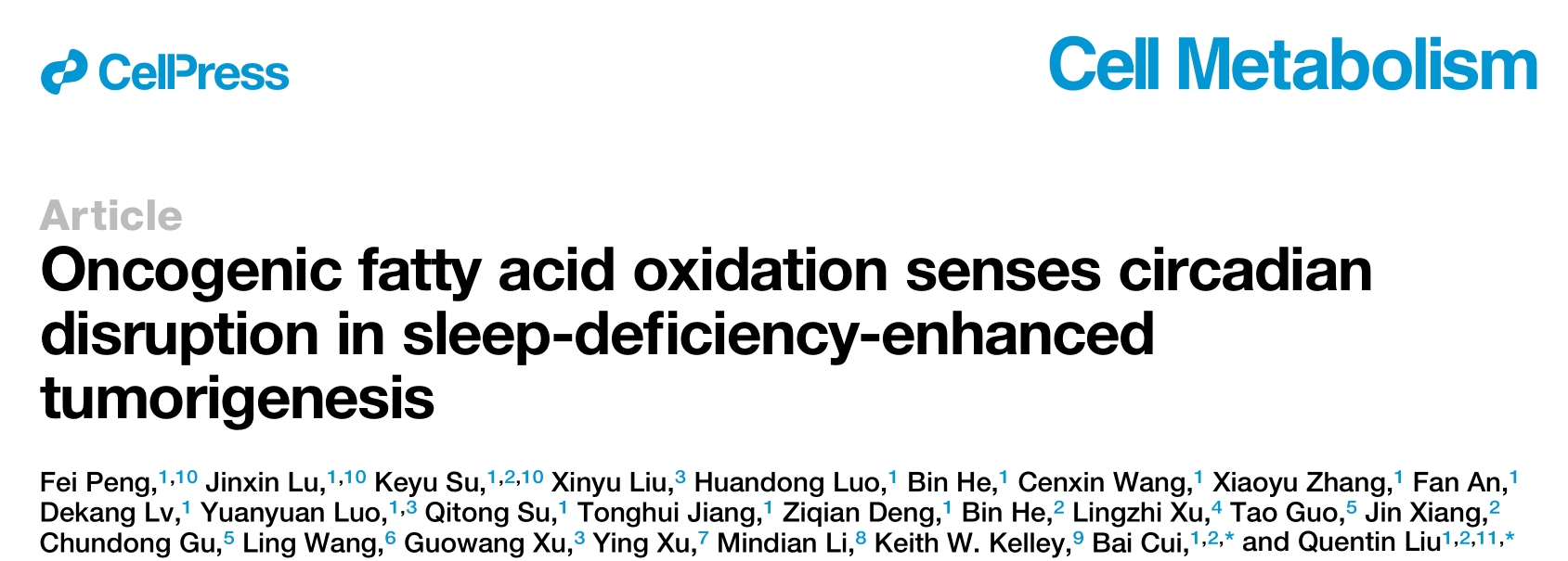 脂肪酸氧化或成昼夜节律感知器和致癌推手？