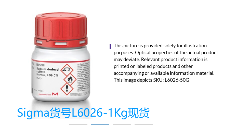Sigma货号L6026-1Kg十二烷基硫酸钠(SDS)上海
