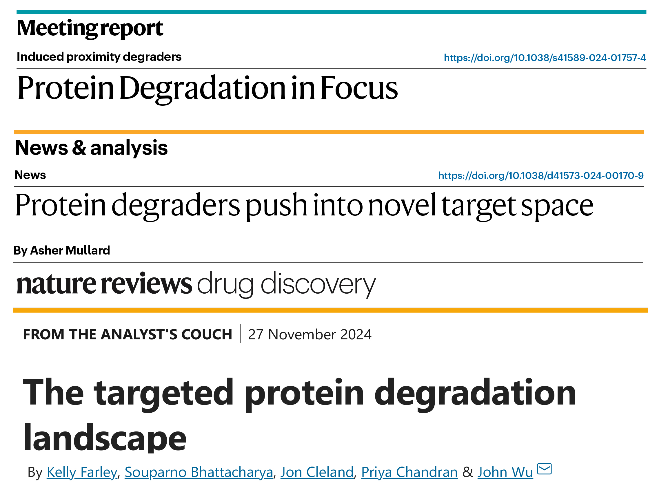 Nature子刊：下一代靶向蛋白质降解的创新研究