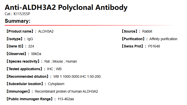 K115355P Anti-ALDH3A2 Polyclon