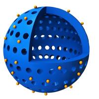 介孔二氧化硅纳米粒被金纳米粒(AuNP)-生物素(Biotin)偶联物修饰