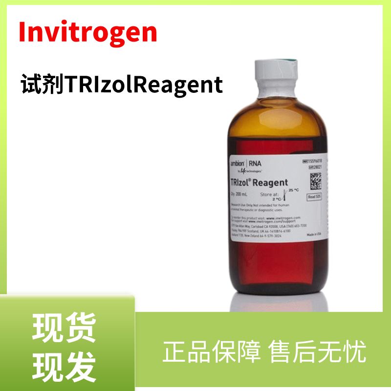 Invitrogen：Trizol(总RNA提取试剂) 15596018正方形trizol 货号：15596018-200mL