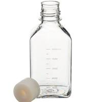 Nalgene™ PETG 带隔垫盖方型培养基瓶：无菌、热塑托盘装