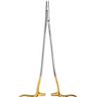 细长持针器 - 碳化钨/直/锯齿/15cm/带锁