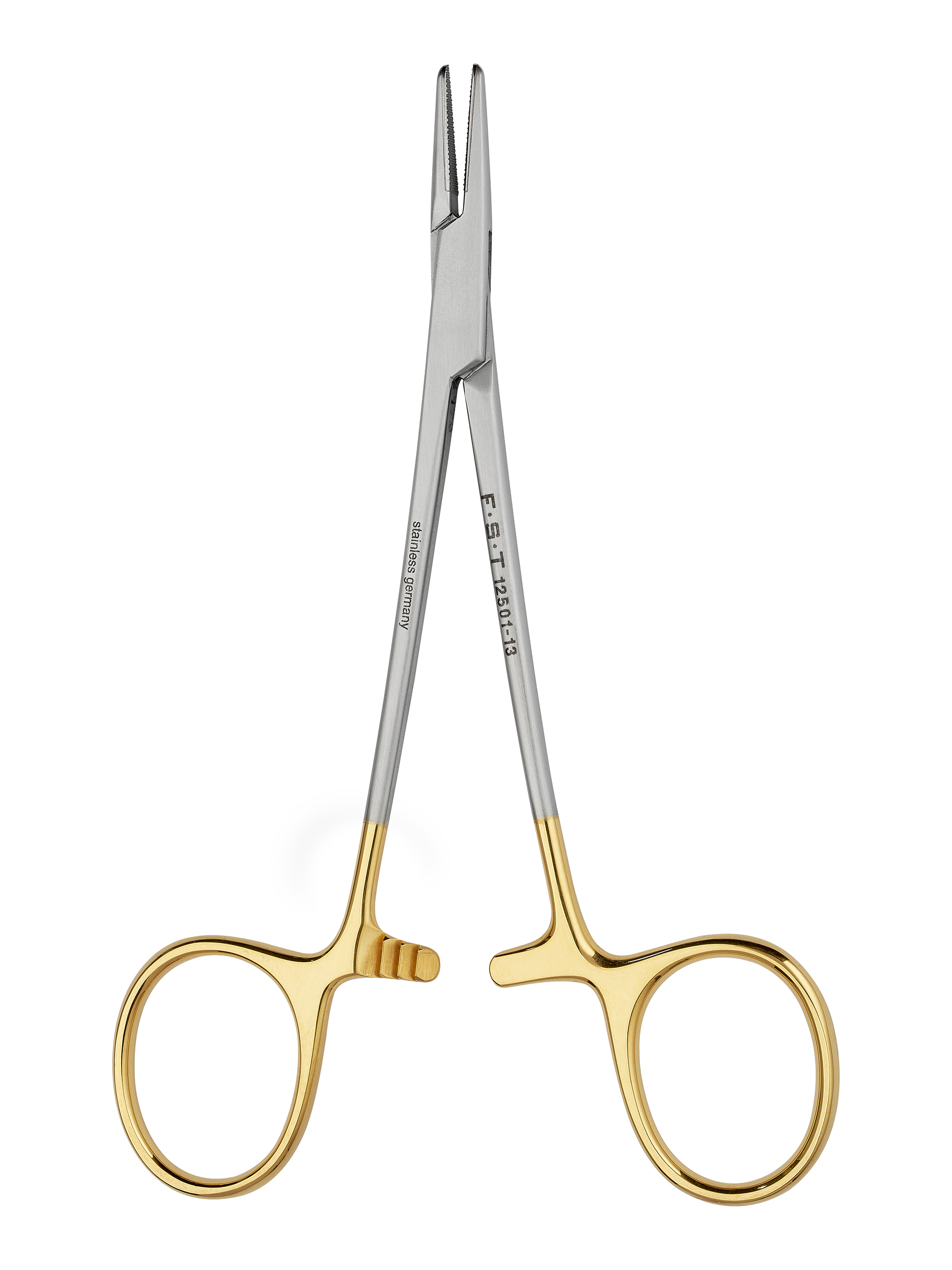 Halsey 持针器 - 碳化钨/直/锯齿/13 厘米/带锁