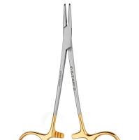 Halsey 持针器 - 碳化钨/直/锯齿/13 厘米/带锁