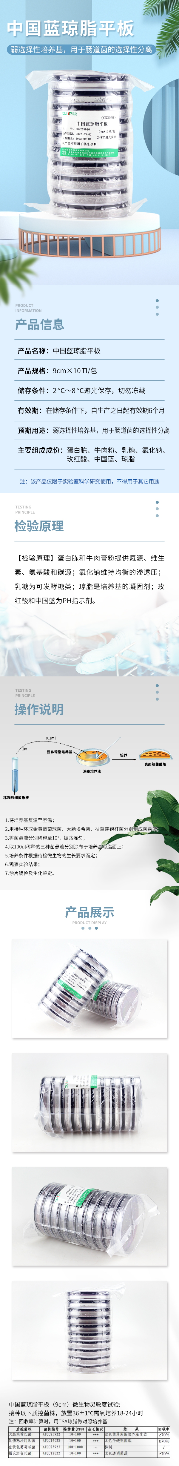 中国蓝琼脂平板