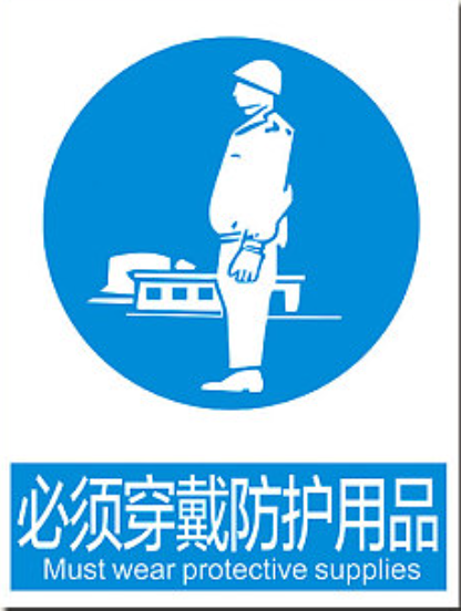 安全标识牌,材质:PVC雪弗板,带背胶;尺寸:200×300