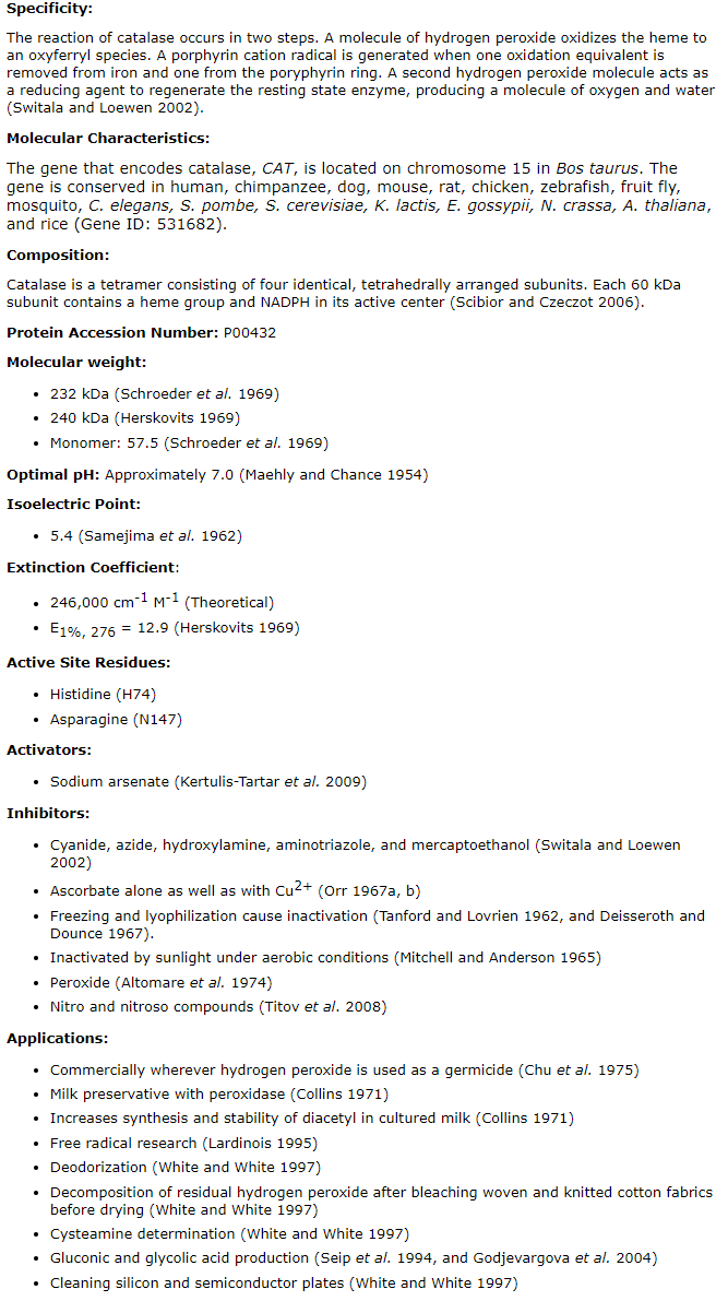 过氧化氢酶 来源于牛肝脏，9001-05-2，EnzymoP